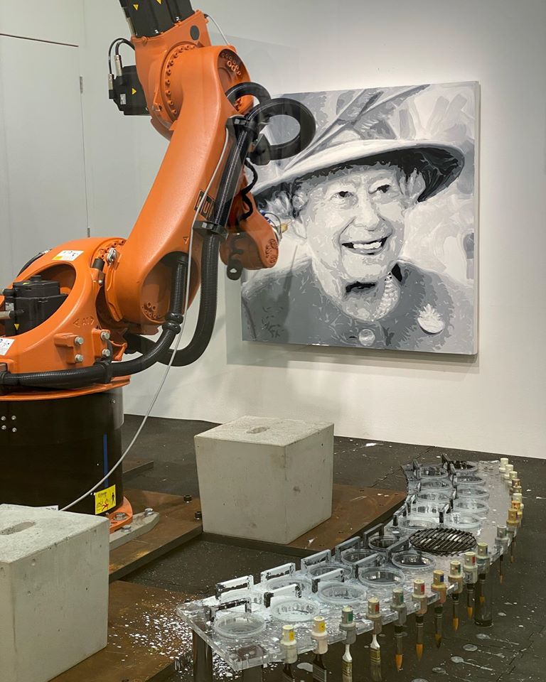 Her Majesty The Queen Robot Portrait